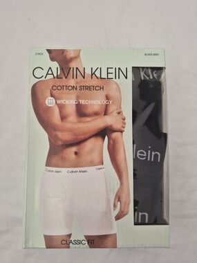 Calvin Klein Cotton Stretch Boxer Briefs - White & Black